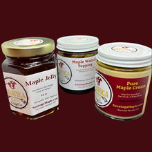 Load image into Gallery viewer, Maple Gift Set - Maple Butter, Maple Jelly, Maple Wet Walnuts from Saratoga Maple