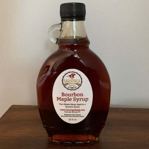 Bourbon Maple Syrup from Saratoga Maple Glass Bottle 12oz