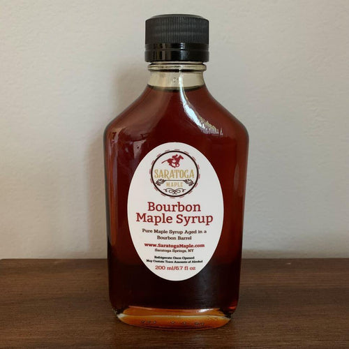 Bourbon Maple Syrup from Saratoga Maple Glass Flask 200mL