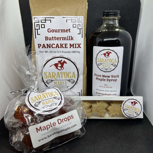 This Deluxe New York State maple Syrup gift basket to send to friends and family makes a great gift idea.