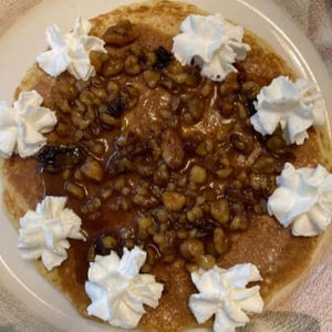 Maple Walnut Glaze on Gourmet Pancake Mix from Saratoga Maple