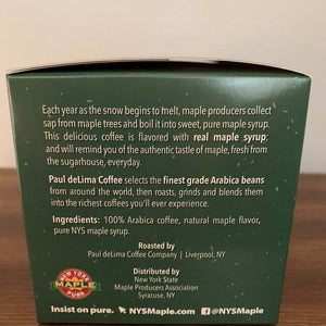 Maple Coffee K Cup Box of 12 Maple Flavored Pods New York State Maple Syrup